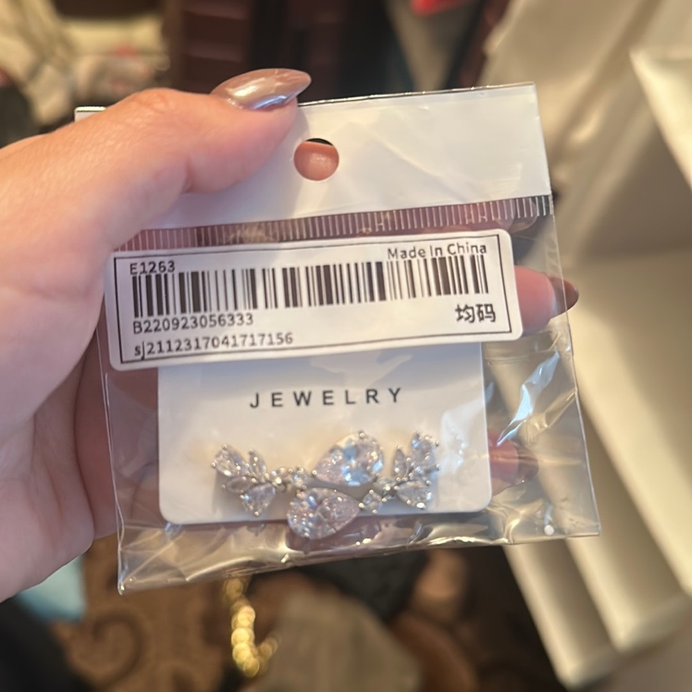 New diamond earrings teardrop